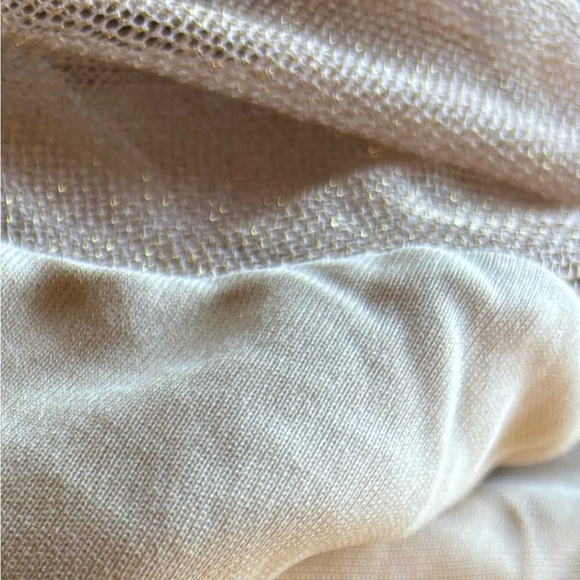 BADGLEY MISCHKA Gold Sheer Crop Top Blouse‎ Sleeveless Christmas Holiday Party - Picture 13 of 14